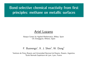 Bond-selective chemical reactivity from first principles: methane on metallic surfaces Ariel Lozano