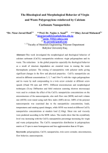 The Rheological and Morphological Behavior of Virgin  Carbonate Nanoparticles