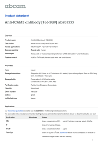 Anti-ICAM3 antibody [186-2G9] ab201333 Product datasheet Overview Product name