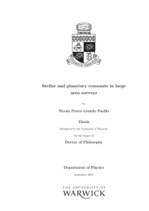 Stellar and planetary remnants in large area surveys Nicola Pietro Gentile Fusillo Thesis
