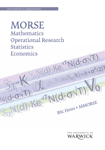 MORSE Mathematics Operational Research Statistics
