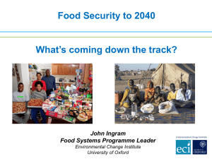 Food Security to 2040 What’s coming down the track? John Ingram
