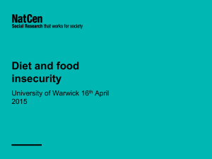 Diet and food insecurity University of Warwick 16 April