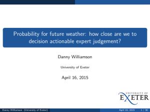 Probability for future weather: how close are we to Danny Williamson
