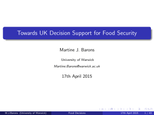 Towards UK Decision Support for Food Security Martine J. Barons