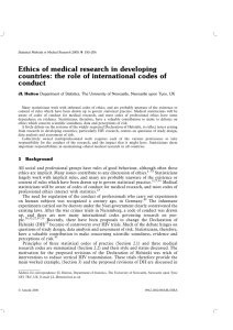 Ethics of medical research in developing conduct