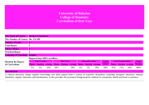 University of Babylon College of Dentistry Curriculum of first Year