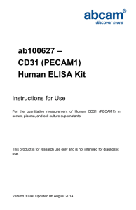 ab100627 – CD31 (PECAM1) Human ELISA Kit Instructions for Use