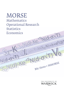 MORSE Mathematics Operational Research Statistics