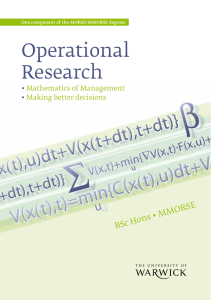 Operational Research BSc Hons • MMORSE •