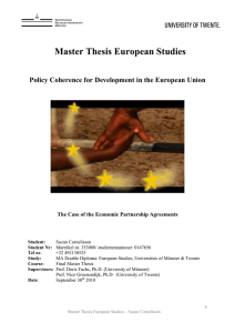 Master Thesis European Studies The Case of the Economic Partnership Agreements
