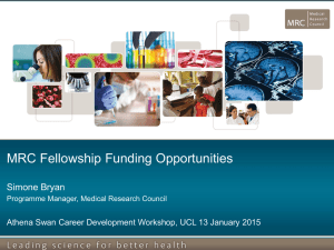 MRC Fellowship Funding Opportunities  Simone Bryan