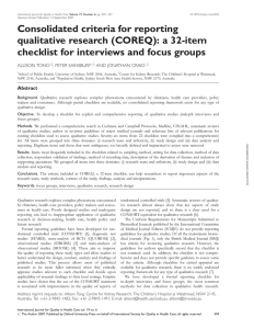 Consolidated criteria for reporting qualitative research (COREQ): a 32-item