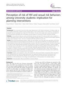 Perception of risk of HIV and sexual risk behaviors planning interventions