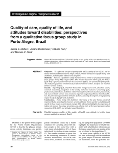 Quality of care, quality of life, and attitudes toward disabilities: perspectives