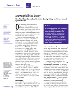 O Assessing Child-Care Quality Research Brief