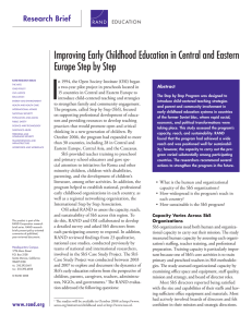 I Improving Early Childhood Education in Central and Eastern Research Brief