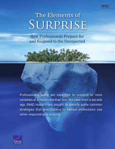 Surprise The Elements of How Professionals Prepare for and Respond to the Unexpected