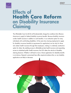 Effects of on Disability Insurance Claiming