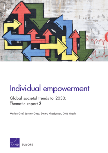 Individual empowerment Global societal trends to 2030: Thematic report 3