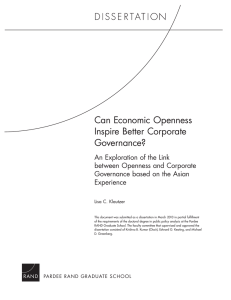 Can Economic Openness Inspire Better Corporate Governance? An Exploration of the Link