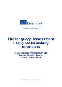 The language assessment User guide for mobility participants