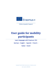 User guide for mobility participants  Learn languages with Erasmus+ OLS