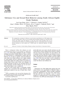 Substance Use and Sexual Risk Behavior among South African Eighth