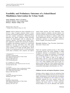 Feasibility and Preliminary Outcomes of a School-Based