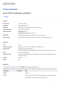 Anti-TCTP antibody ab65015 Product datasheet 3 Images Overview