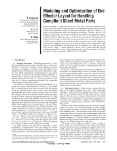 Modeling and Optimization of End Effector Layout for Handling D. Ceglarek