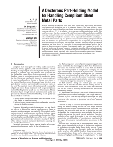A Dexterous Part-Holding Model for Handling Compliant Sheet Metal Parts *