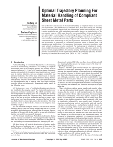 Optimal Trajectory Planning For Material Handling of Compliant Sheet Metal Parts Huifang Li