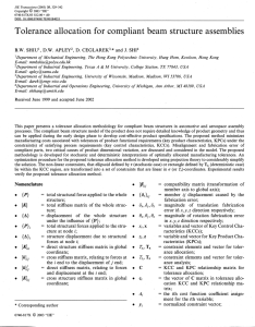 Tolerance allocation for compliant beam structure assemblies