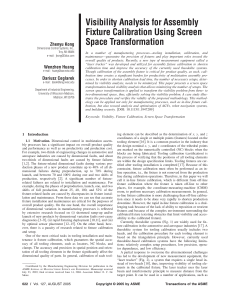 Visibility Analysis for Assembly Fixture Calibration Using Screen Space Transformation Zhenyu Kong