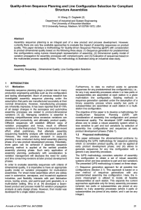 Quality-driven Sequence Planning and Line Configuration Selection for Compliant Structure Assemblies