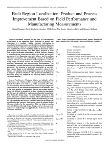 Fault Region Localization: Product and Process Manufacturing Measurements