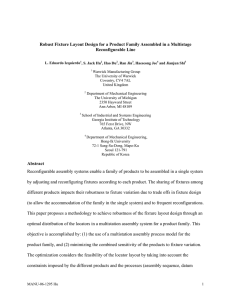Robust Fixture Layout Design for a Product Family Assembled in... Reconfigurable Line