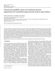 Functional capability space and optimum process