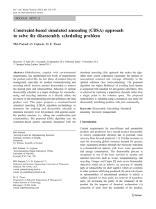 Constraint-based simulated annealing (CBSA) approach to solve the disassembly scheduling problem