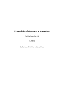 Externalities of Openness in Innovation  Working Paper No. 116 April 2012