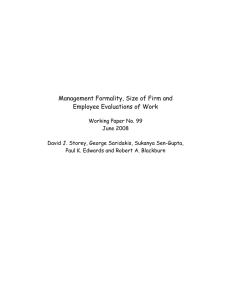 Management Formality, Size of Firm and Employee Evaluations of Work