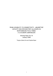 FROM CAPABILITY TO CONNECTIVITY - ABSORPTIVE CAPACITY AND EXPLORATORY ALLIANCES IN