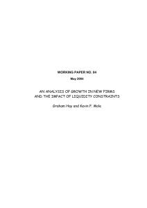 AN ANALYSIS OF GROWTH IN NEW FIRMS