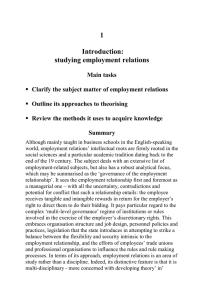 1 Introduction: studying employment relations