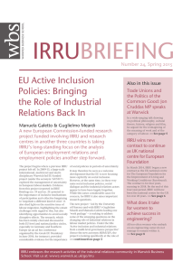 IRRU BRIEFING EU Active Inclusion Policies: Bringing