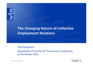 Paul Marginson Manchester IR Society 50 Anniversary Conference, 21 November 2014