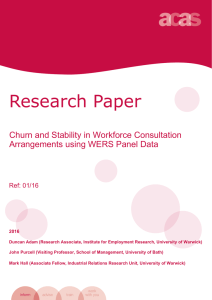 Research Paper Churn and Stability in Workforce Consultation Ref: 01/16