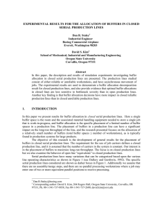 EXPERIMENTAL RESULTS FOR THE ALLOCATION OF BUFFERS IN CLOSED