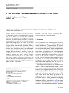 A case for trading risk in complex conceptual design trade... O R I G I N A L P A... Douglas L. Van Bossuyt Irem Y. Tumer